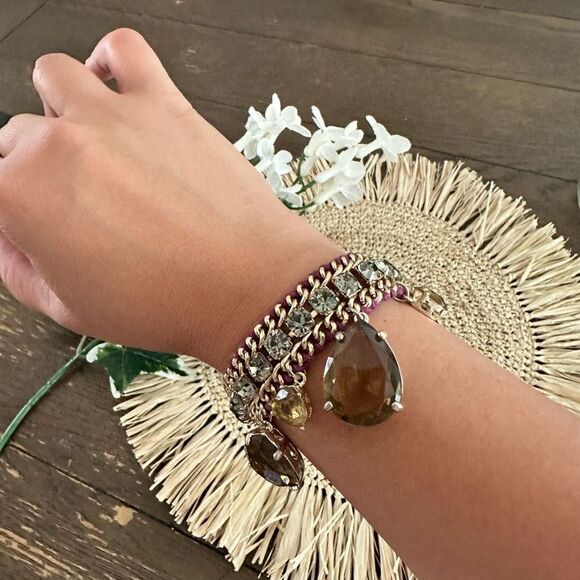 White House Black Market Multicolor Mixed Media Bead Rhinestone Crystal Bracelet - Picture 6 of 6